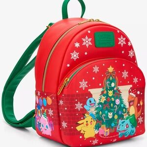 Loungefly Pokémon Christmas Tree Mini Backpack NEW